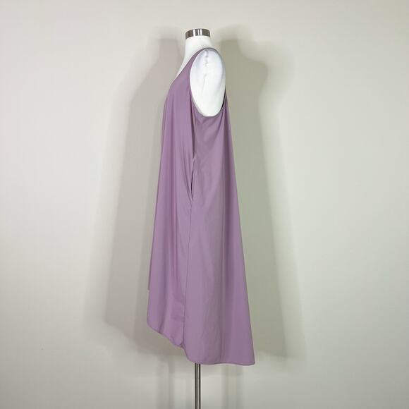 Athleta | Persidio Mauve Flowy Asymmetric High Low Racerback Pocket Midi Dress M - Picture 9 of 11